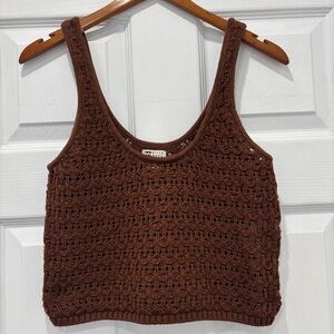 Billabong Chocolate Crochet Tank Top Size Small